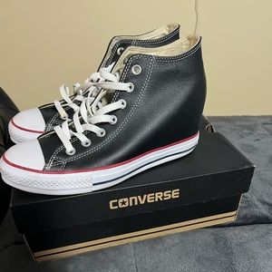 Black Converse CT Lux Mid Wedge Sneaker Bootie Size 10.5